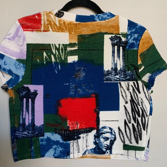 UO When In Rome Printed Ribbed Cropped Top & Short - Picture 3 of 6